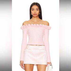 NWT Revolve Majorelle Jalin Rosette Sweater in Pink